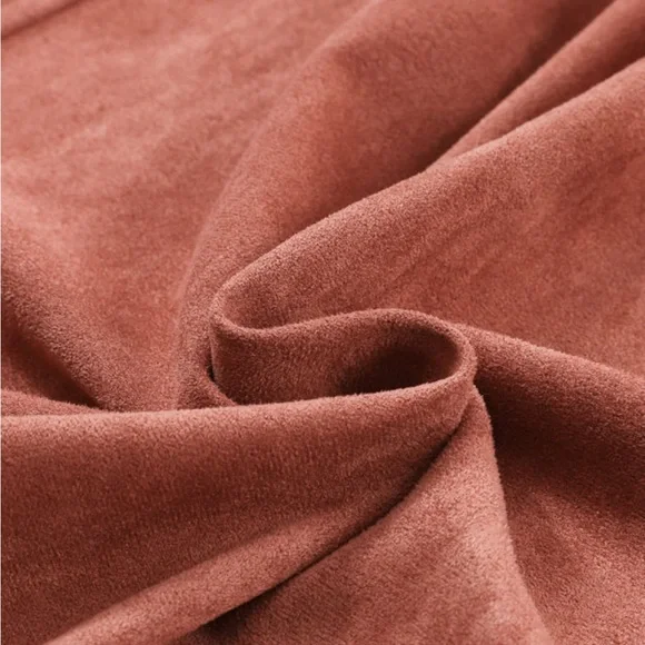 *Host Pick!🎉 Brown Boho Suede Square Neck Mini Swing Dress with Square Neckline - Picture 7 of 15